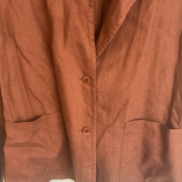 Eileen Fisher Women's Organic Linen Blazer Jacket Rust Orange size XL - Picture 4 of 9